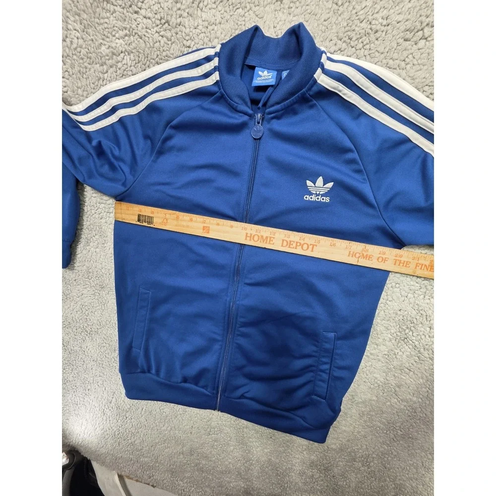 Adidas Youth Boys Size‎ 15-16Y XL Track Jacket Full Zip Blue with White Stripes